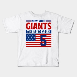 New York Giants Thibodeaux 5 American Flag Football Kids T-Shirt